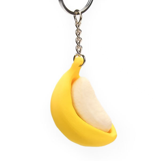 3D Printed Banana Button Clicker Keychain Charm