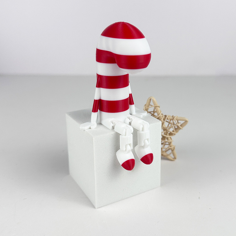 3D-printed Christmas gift: candy cane figure