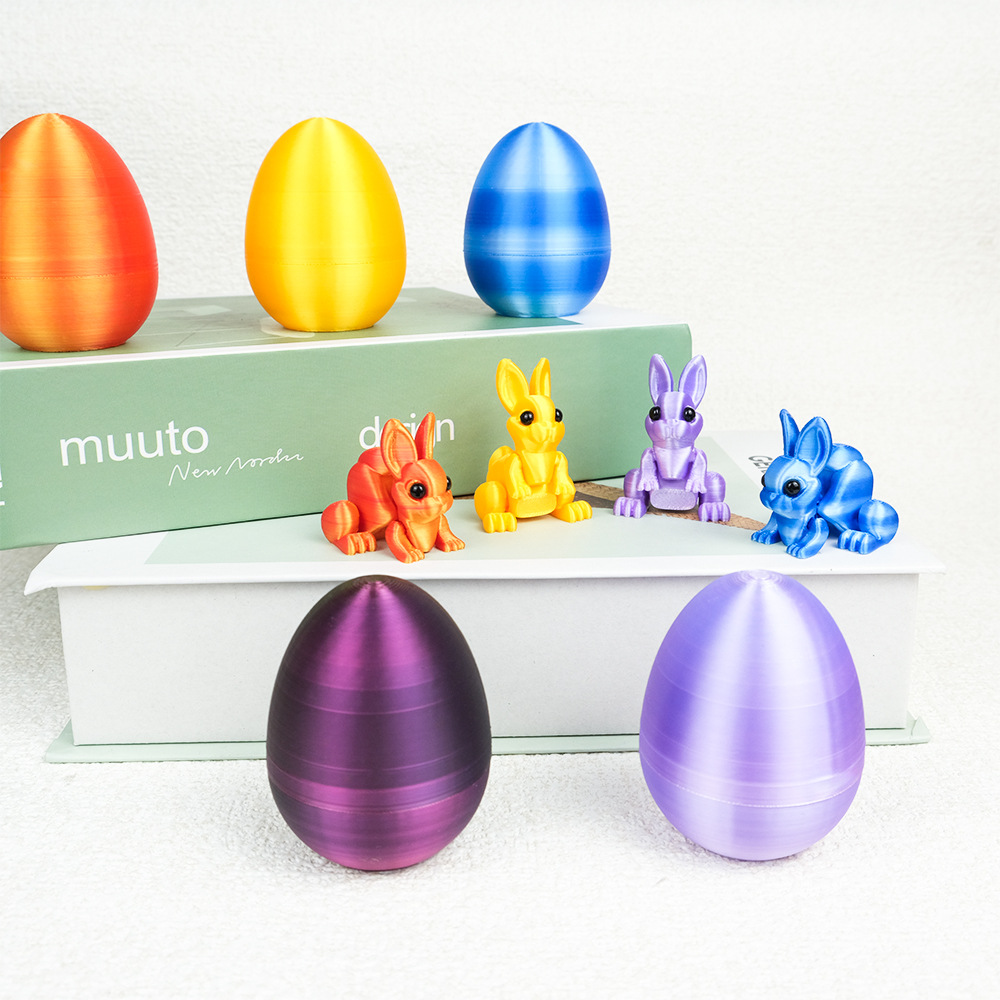 3D-printed Easter bunny-in-egg creative ornament
