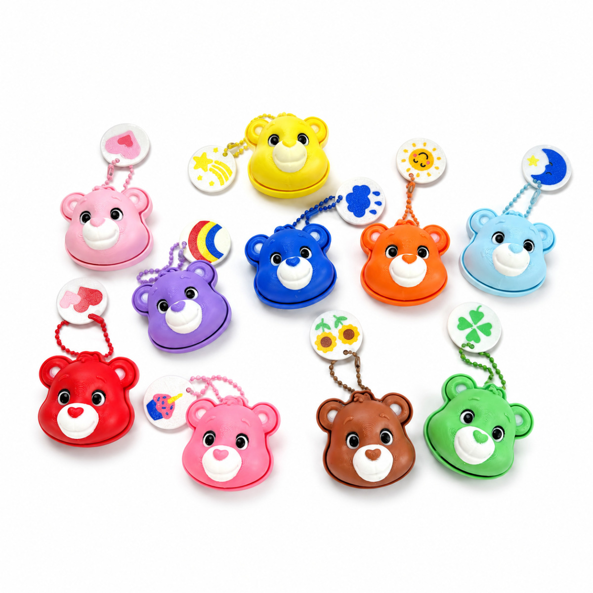 3D-printed cute bear "clicker" keychain charm