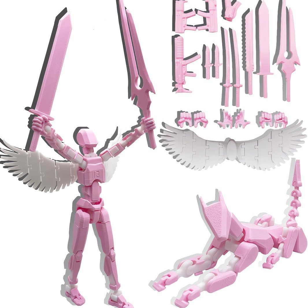 3D-printed angel figure (DIY articulated doll)