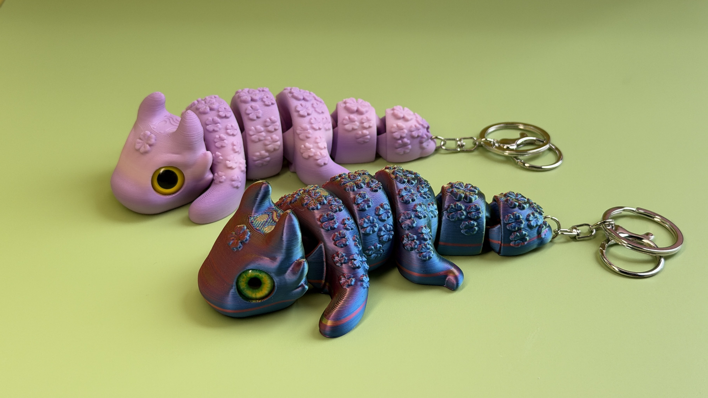 3D Printed Dinosaur Shrimp keychain