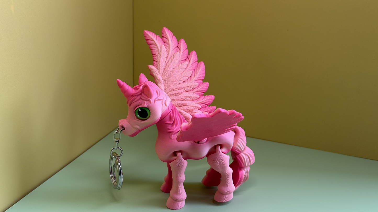 3D printed unicorn keychain