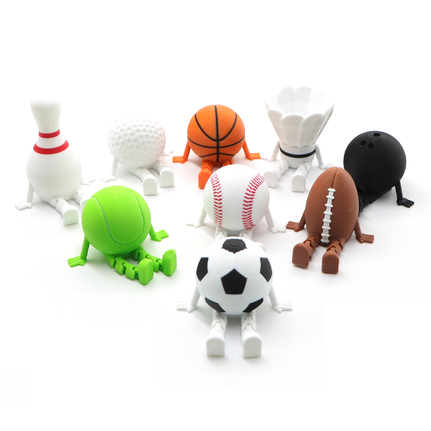 3D-printed sitting figure toy