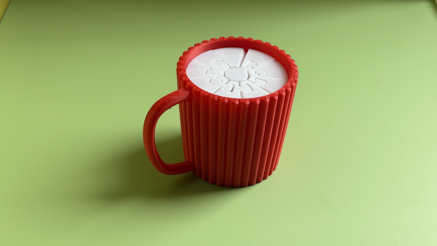 3D printed telescoping teacup ornament