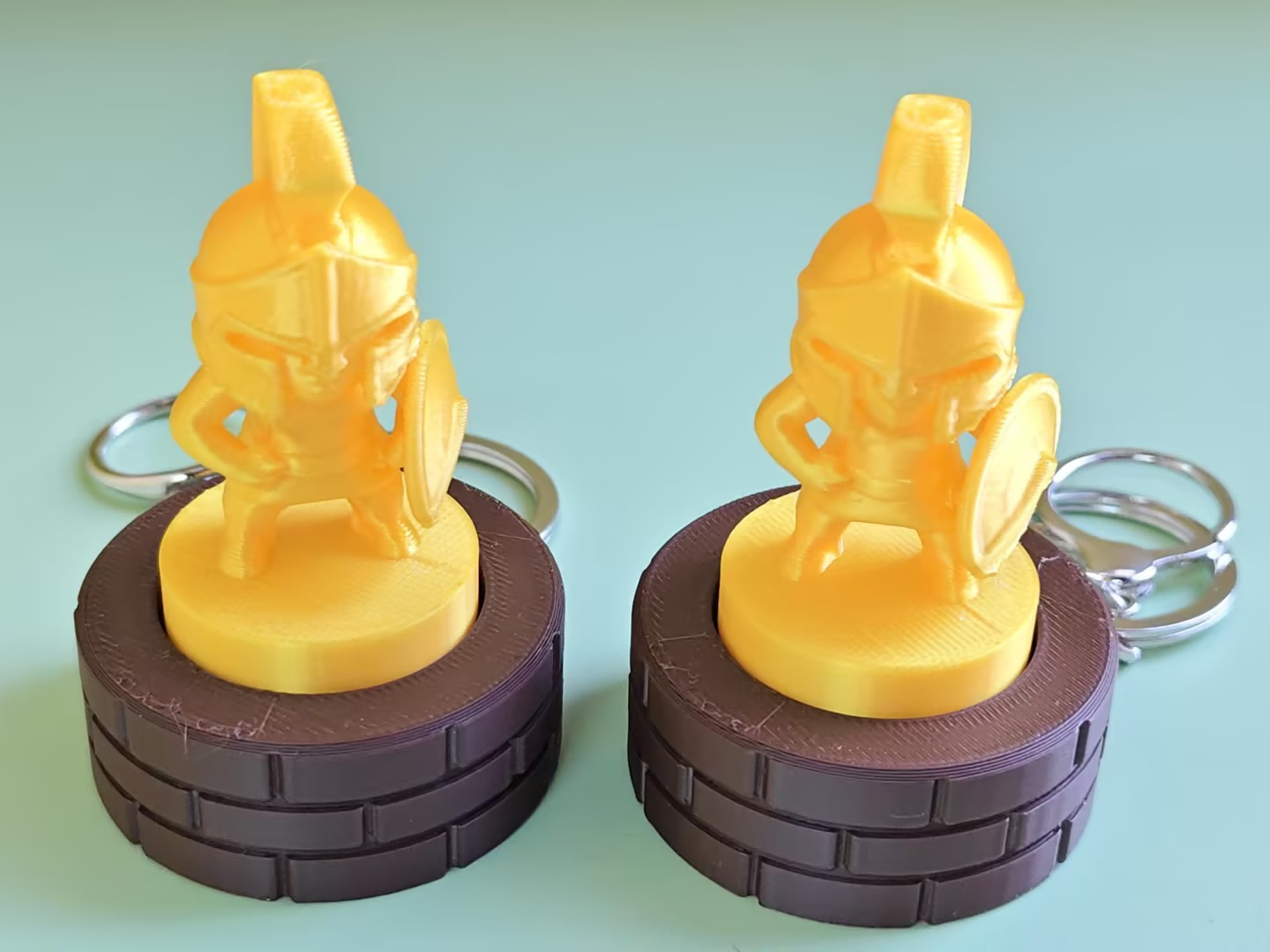 3D printed soldier push-toy keychain