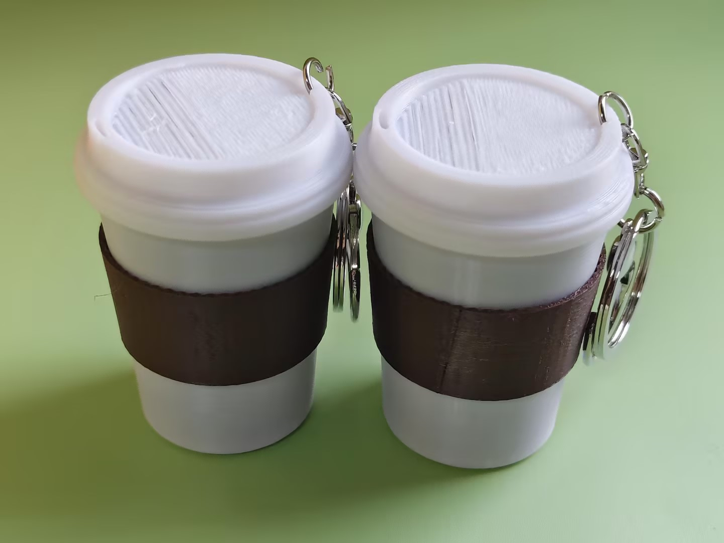 3D printed coffee cup push-toy keychain