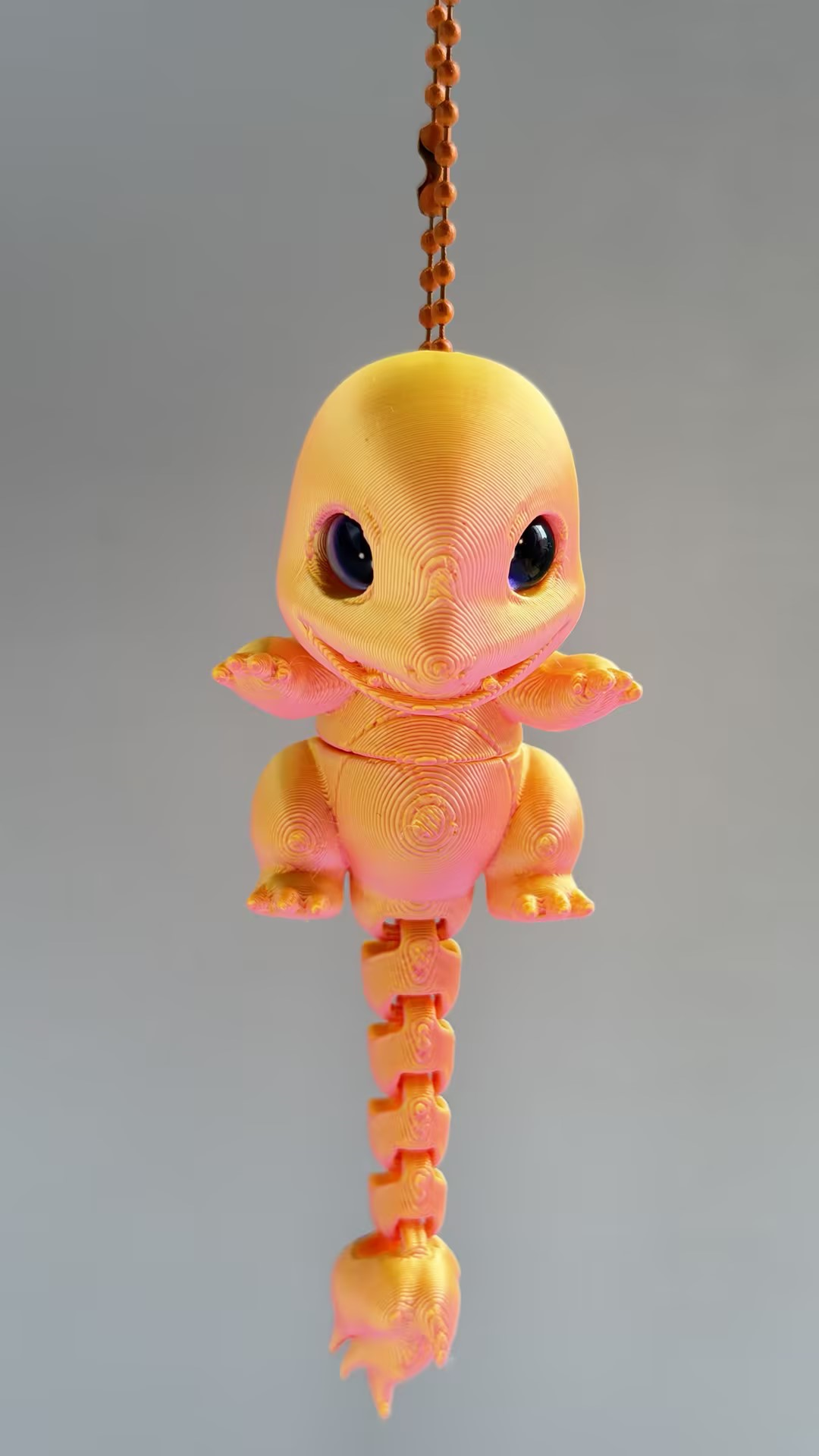 3D-printed fire-breathing dragon keychain