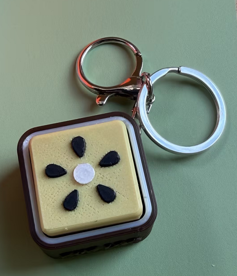 3D Printed Kiwi Push-Button Keychain