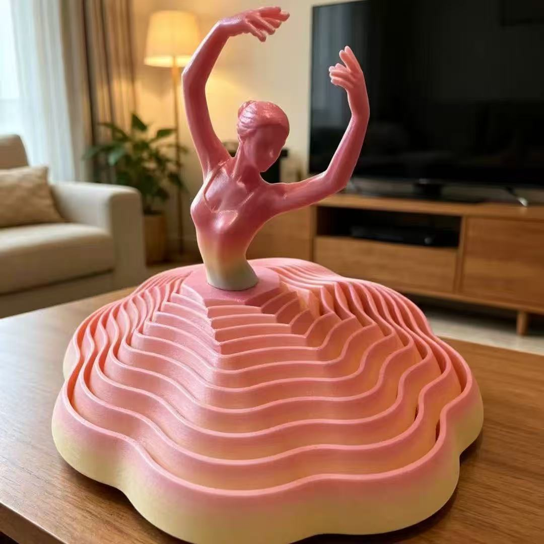3D-printed spinning ballerina stress-relief ornament