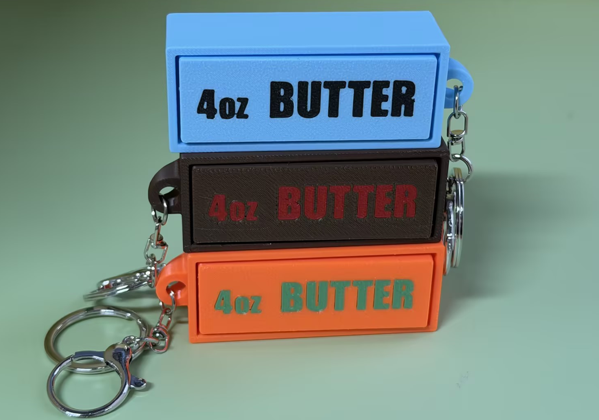 3D Printed Shipping Container Push-Button Keychain