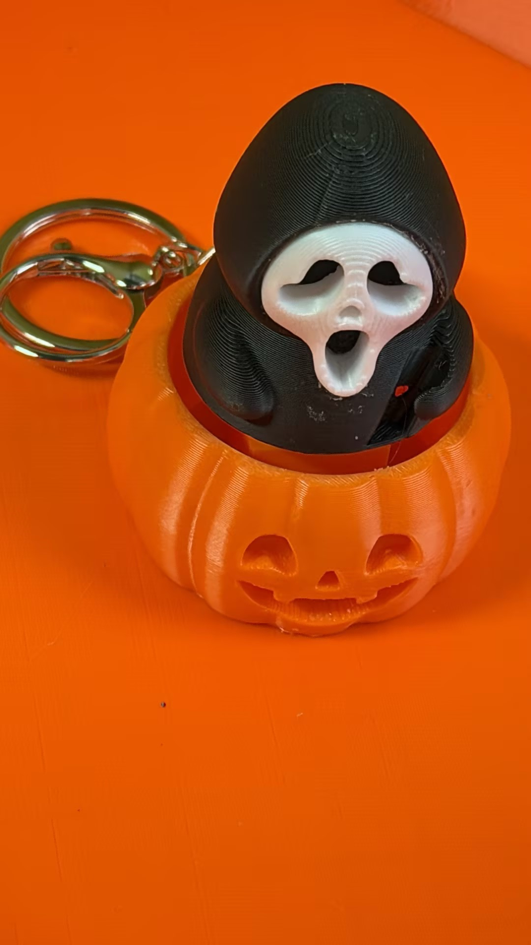 3D Printed Grim Reaper Pumpkin Push-Button Keychain