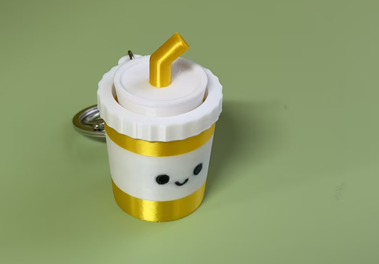 3D Printed Cup Push-Button Keychain