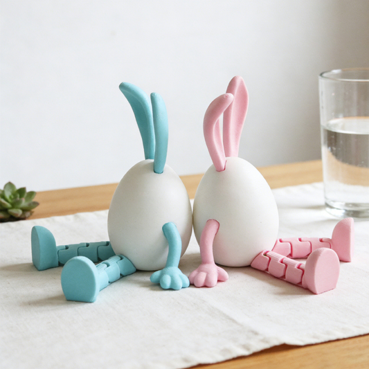 3D-printed creative rabbit-egg ornament