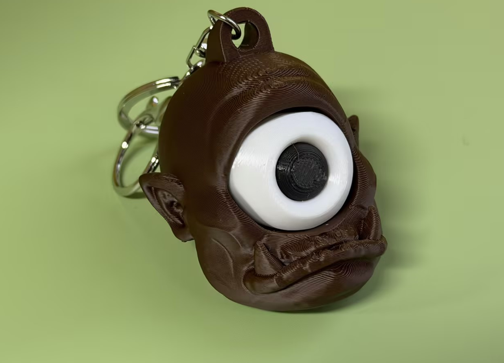 3D Printed Cyclops Push-Button Keychain