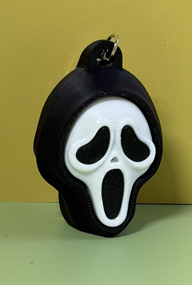 3D Printed Big-Headed Grim Reaper Push-Button Keychain