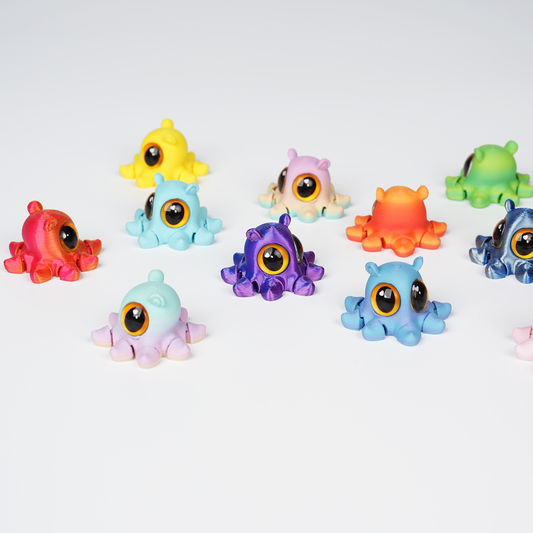 3D-printed cute octopus fridge magnet with small ears