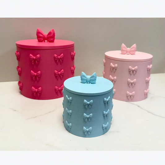 3D-printed bow-shaped desktop storage box/ornament