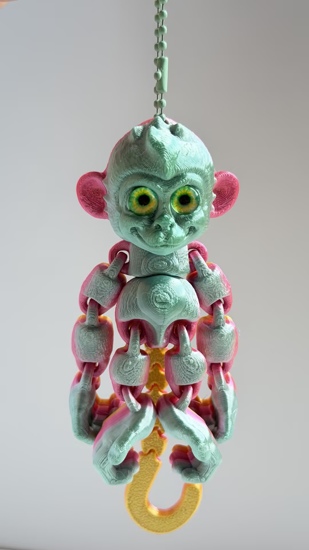 3D-printed candy monkey keychain
