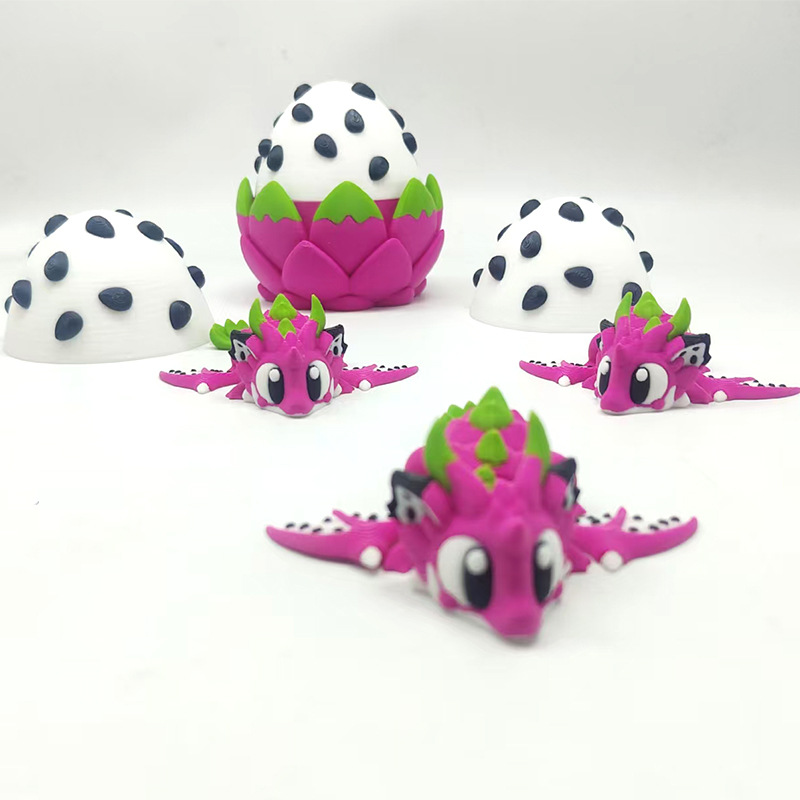 3D-printed cute dragon-fruit dragon egg ornament