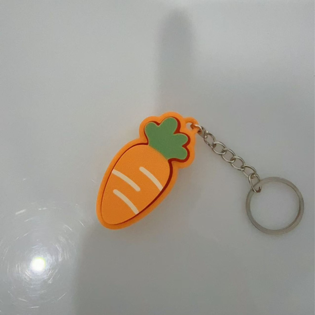3D-printed carrot keychain charm