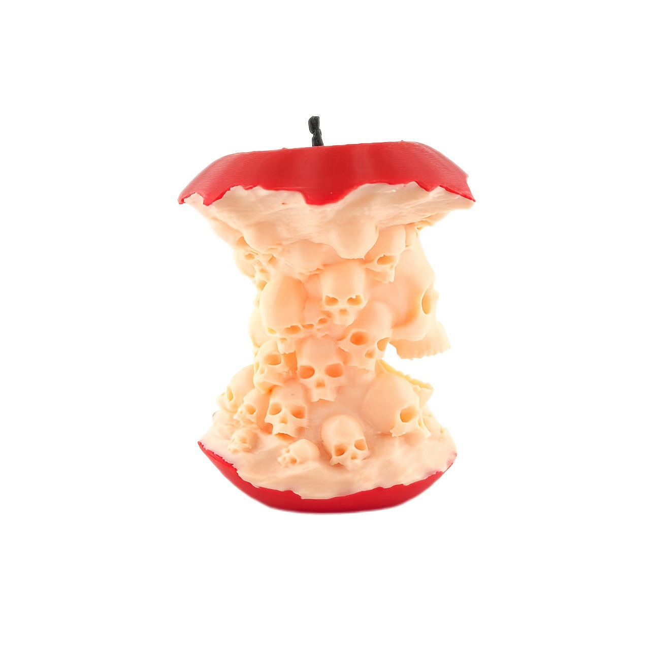 3D-printed Halloween skull-apple decoration
