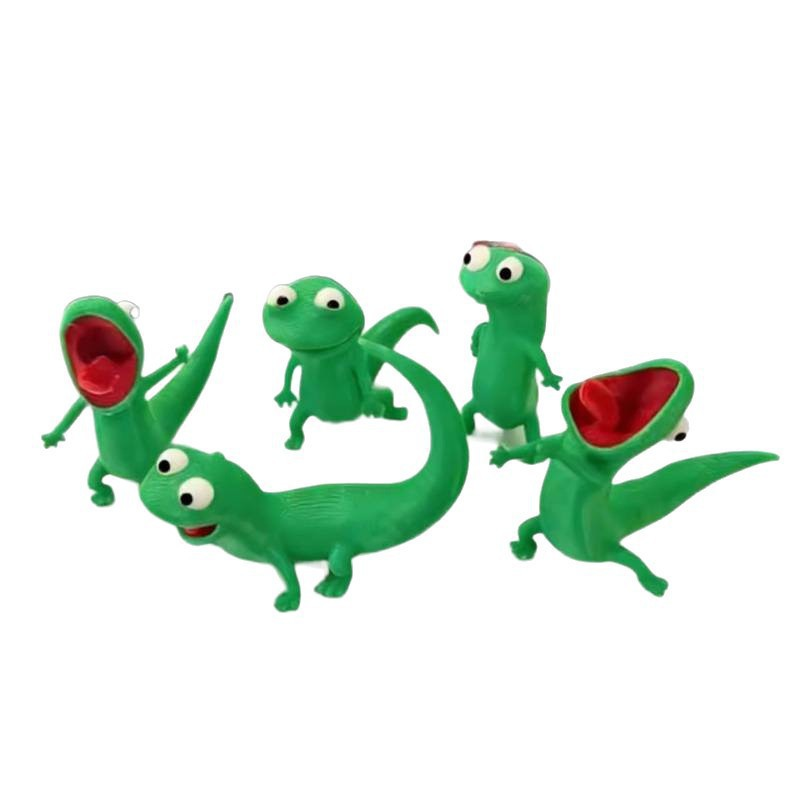 3D-printed cute green lizard