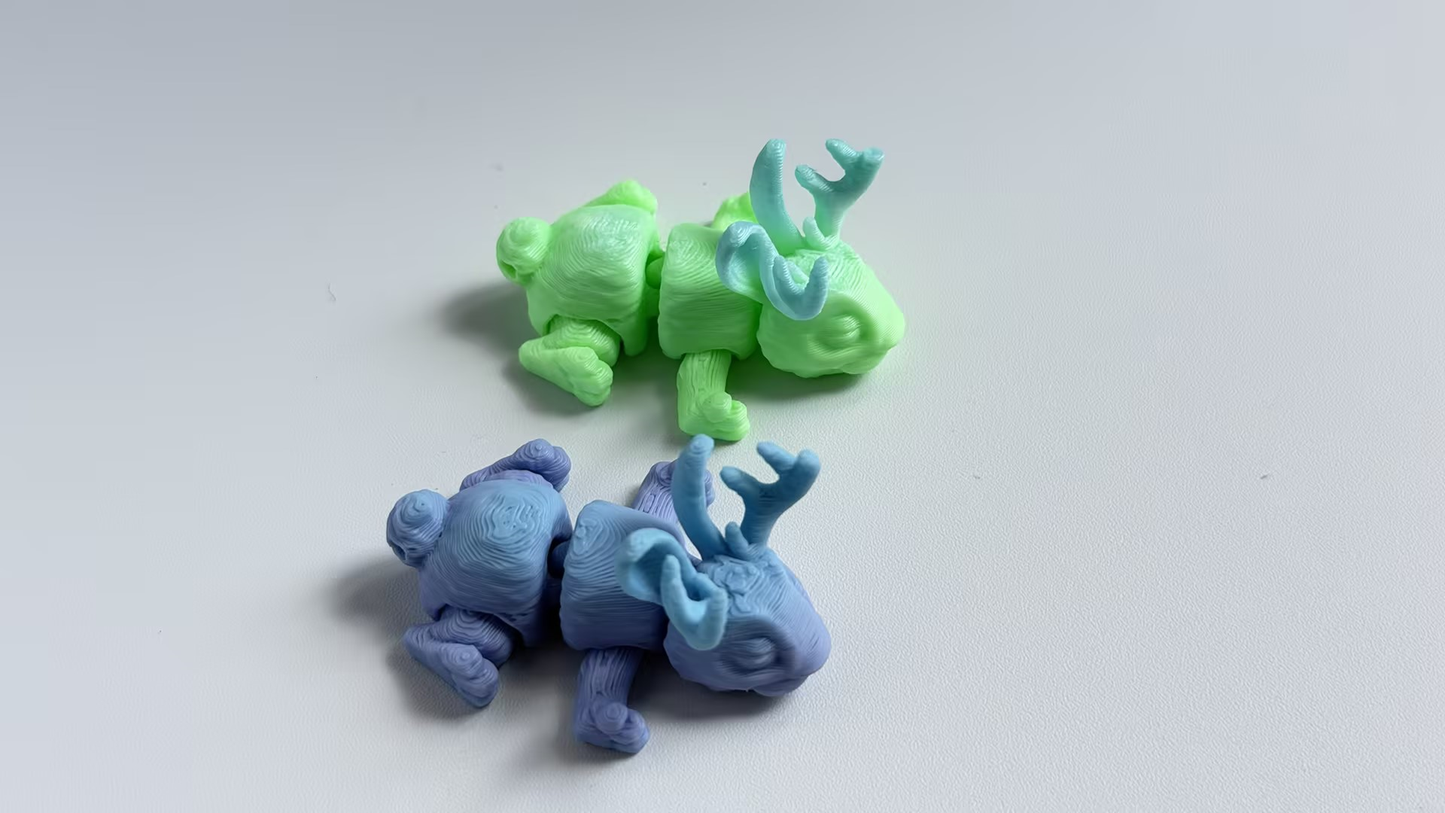 3D-printed small deer keychain