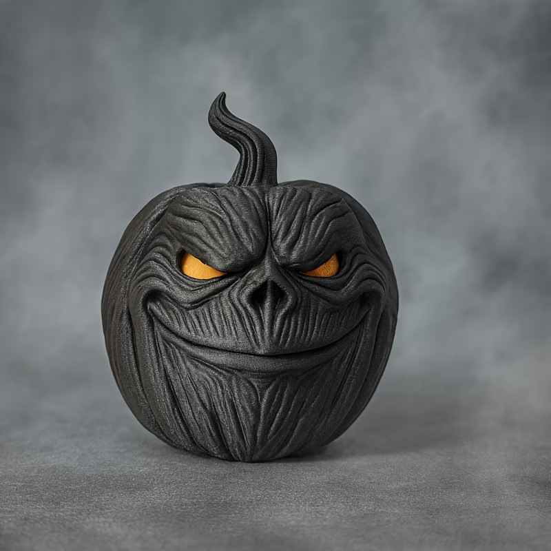 3D-printed shadow pumpkin figurine