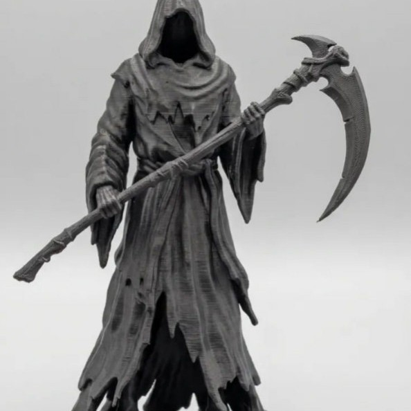3D-printed Gothic-style Grim Reaper statue