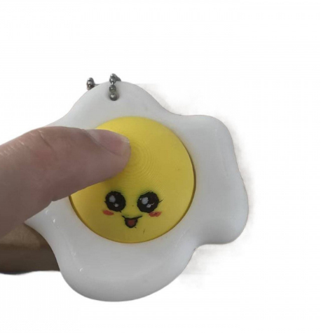 New 3D-printed realistic fried egg "clicker" button