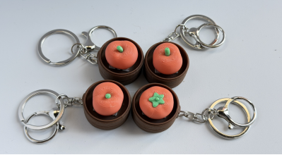3D-printed persimmon keychain
