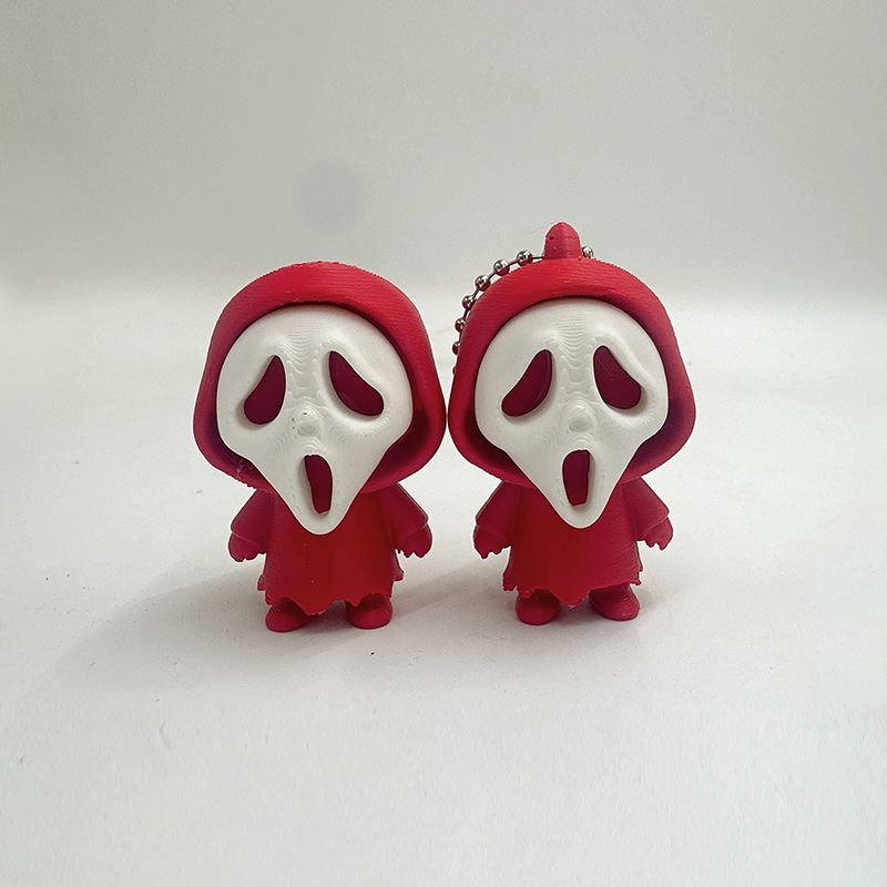 3D-printed Halloween ghost/skull-face decoration