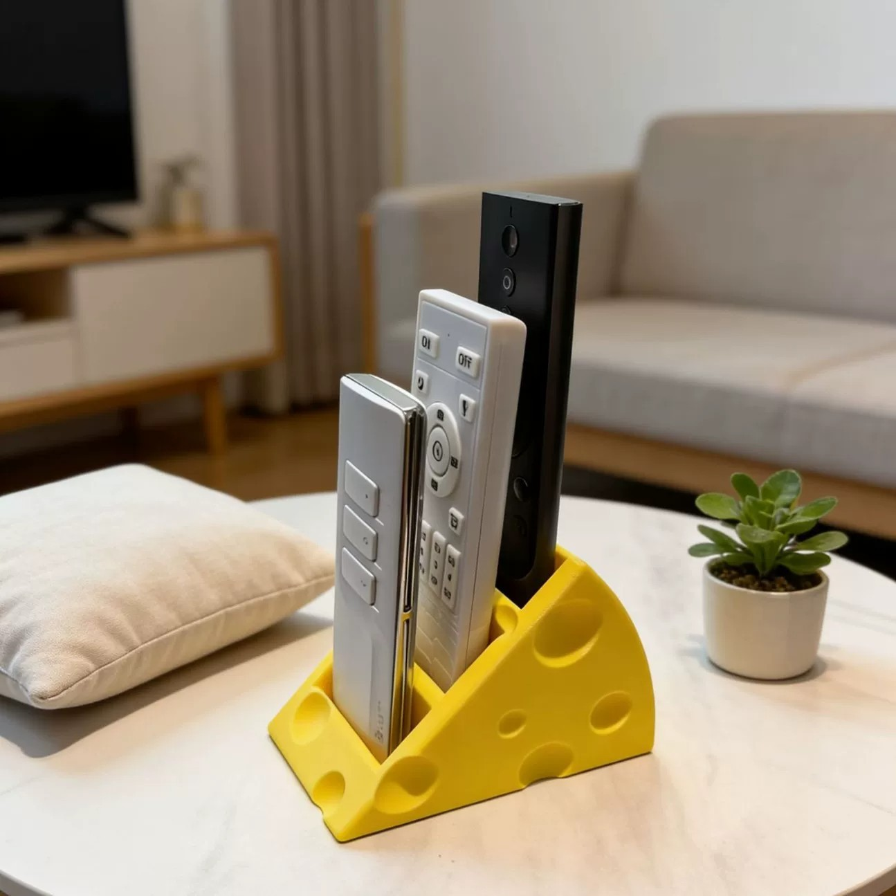 3D-printed creative, cute cheese-shaped pen holder