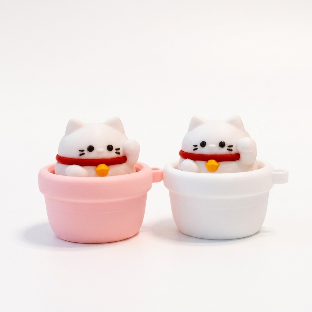 3D-printed creative Lucky Cat fidget clicker toy