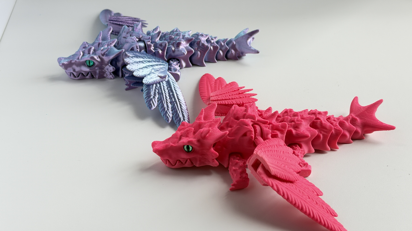 3D-printed flying dragon figurine
