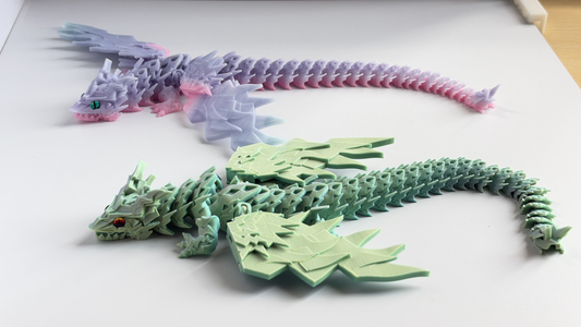 3D-printed flying dragon figurine