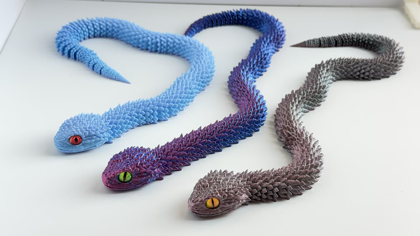 3D-printed viper figurine