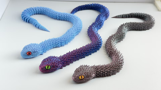 3D-printed viper figurine