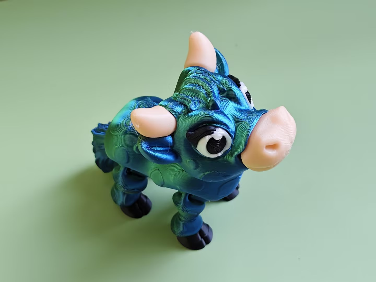 3D Printed cow  figurine