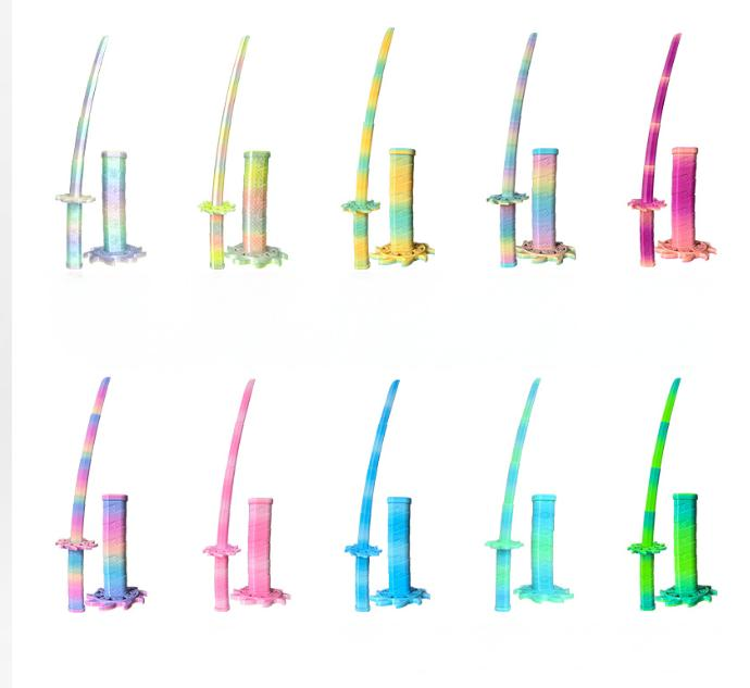 3D Printed Colorful Telescopic Sword