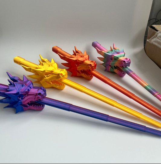 3D Printed Dragon-Head Telescopic Sword