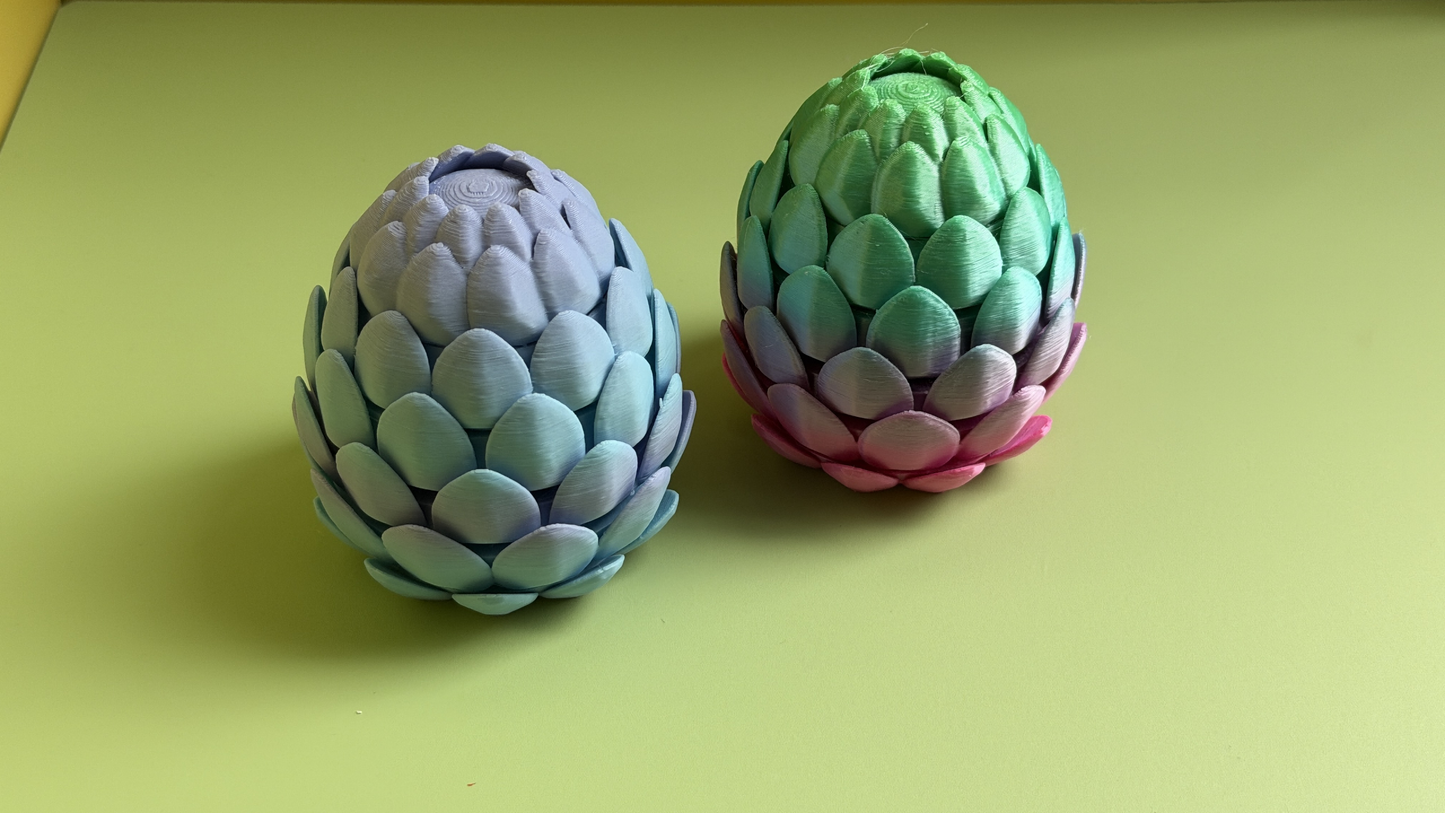 3D printed large telescoping dinosaur egg ornament