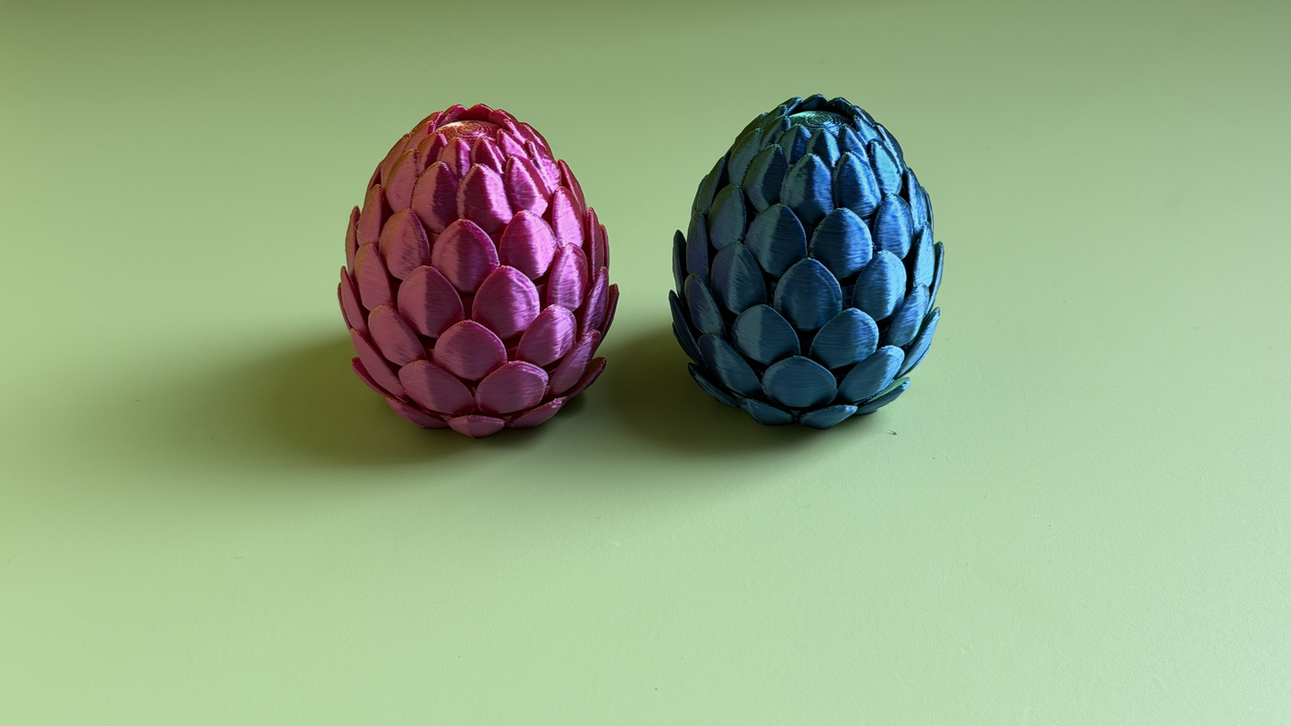 3D printed small telescoping dinosaur egg ornament