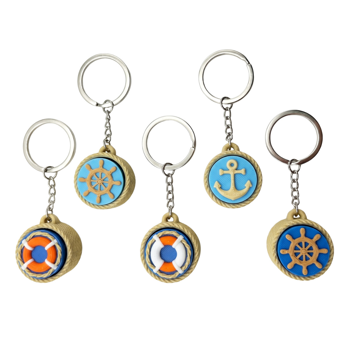 3D Printed Nautical/Ship-Themed Fidget Clicker Keychain Charm
