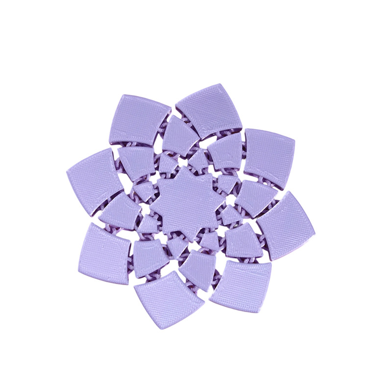 3D-printed movable snowflake-shaped coaster