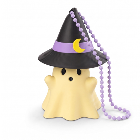 3D-printed Halloween ghost wizard keychain