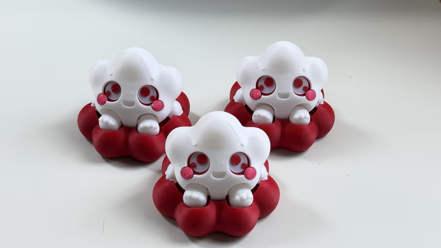 3D-printed push-button cloud ornament