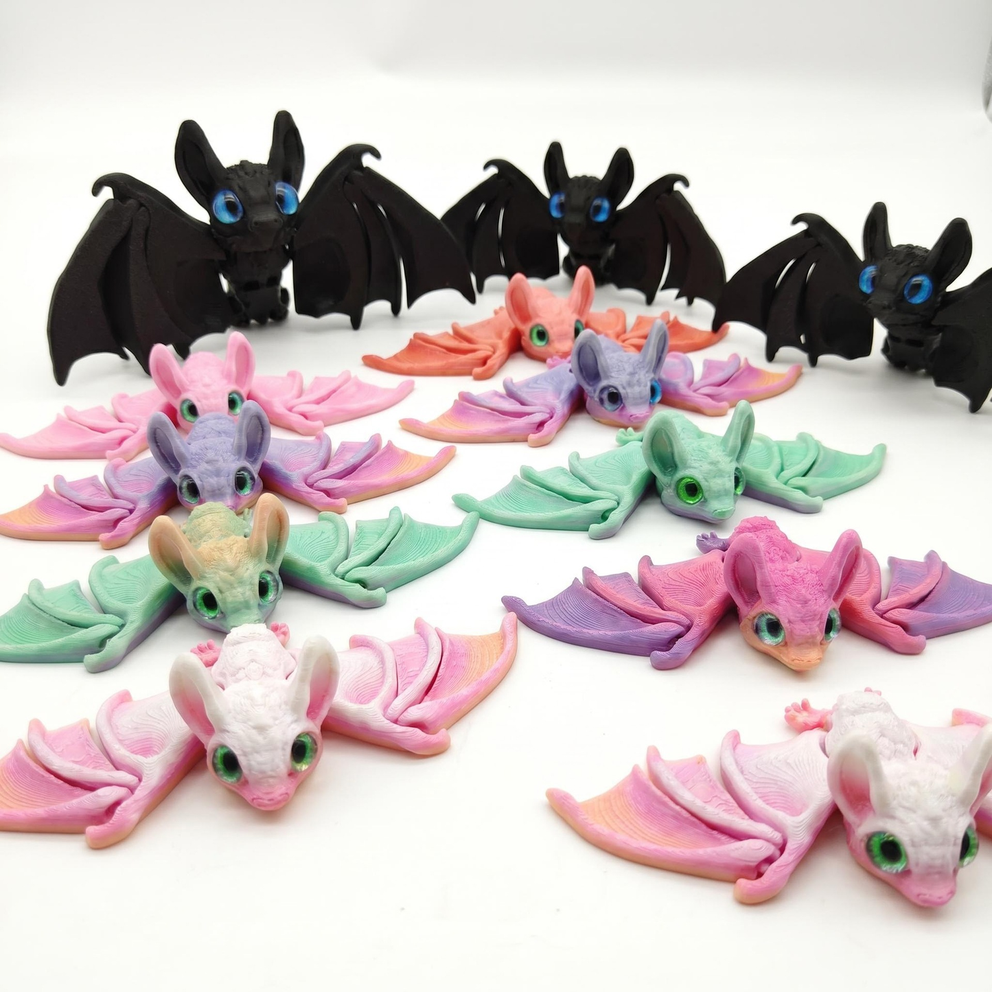 3D-printed fully articulated small bat figurine
