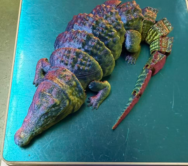 3D Printed crocodile figurine